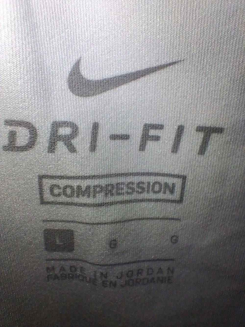 Nike Pro Dri-fit White Compression Tights with Gray Waistband and Gray Swoosh